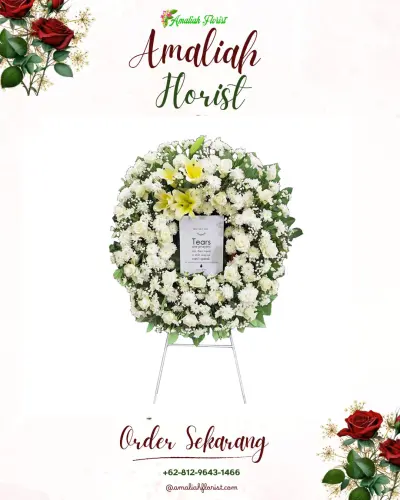 Krans Bunga Duka Cita di Beraban