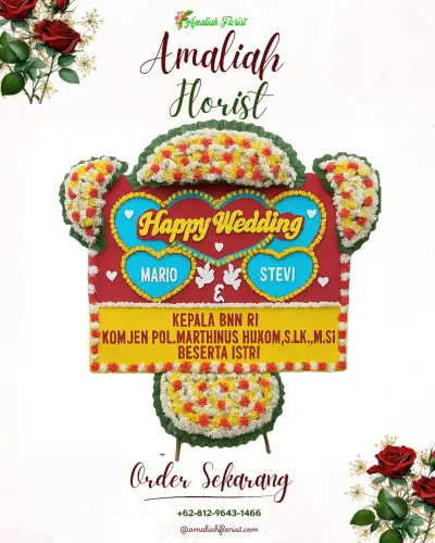 Karangan Papan Bunga Pernikahan di Beraban